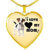 Jack Russell Terrier Print Heart Pendant Luxury Necklace-Free Shipping - Deruj.com