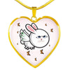 Flying Cat Print Heart Pendant Luxury Necklace-Free Shipping - Deruj.com