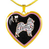 Pomeranian Dog Love Print Heart Charm Necklaces-Free Shipping - Deruj.com