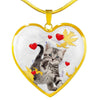 American Shorthair Print Heart Pendant Luxury Necklace-Free Shipping - Deruj.com