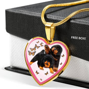 Tibetan Mastiff Dog Print Heart Pendant Luxury Necklace-Free Shipping - Deruj.com