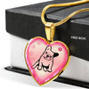 Cute French Bulldog Print Heart Charm Necklaces-Free Shipping - Deruj.com