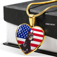 Doberman Pinscher Print Heart Pendant Luxury Necklace-Free Shipping - Deruj.com