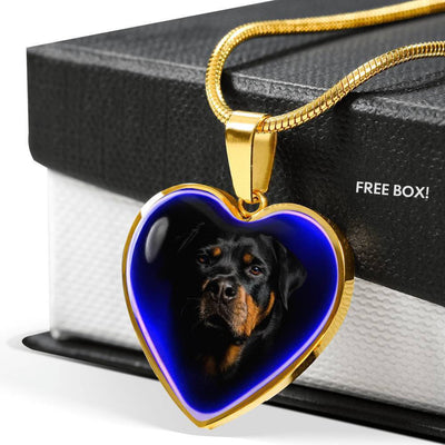 Amazing Rottweiler Dog Print Heart Charm Necklaces-Free Shipping - Deruj.com