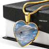 Cute Dolphin Print Heart Pendant Luxury Necklace-Free Shipping - Deruj.com