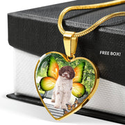 Cute Lagotto Romagnolo Dog Print Heart Pendant Luxury Necklace-Free Shipping - Deruj.com