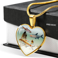 Glowlight Tetra Print Heart Charm Necklace-Free Shipping - Deruj.com