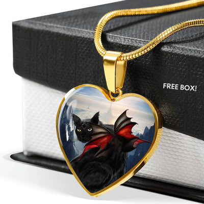 Bombay Cat Print Heart Pendant Luxury Necklace-Free Shipping - Deruj.com