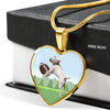 Playing Dog Print Heart Pendant Luxury Necklace-Free Shipping - Deruj.com