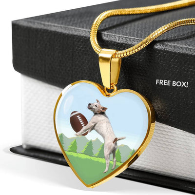 Playing Dog Print Heart Pendant Luxury Necklace-Free Shipping - Deruj.com