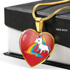 Unicorn Rainbow Print Heart Pendant Luxury Necklace-Free Shipping - Deruj.com