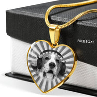 Cute Beagle Print Heart Charm Necklace-Free Shipping - Deruj.com