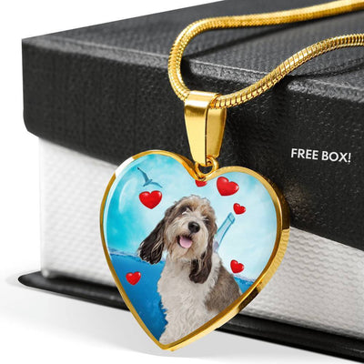 Petit Basset Griffon Vendeen Print Heart Pendant Luxury Necklace-Free Shipping - Deruj.com