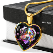 Australian Shepherd Dog Print Heart Charm Necklaces-Free Shipping - Deruj.com