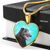 Scottish Deerhound Dog Print Heart Pendant Luxury Necklace-Free Shipping - Deruj.com
