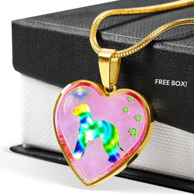 Bedlington Terrier Dog Art Print Heart Charm Necklaces-Free Shipping - Deruj.com