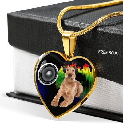 Irish Terrier Dog Print Heart Pendant Luxury Necklace-Free Shipping - Deruj.com