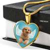 Cavapoo Dog Print Heart Pendant Luxury Necklace-Free Shipping - Deruj.com