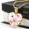 West Highland White Terrier Print Heart Pendant Luxury Necklace-Free Shipping - Deruj.com