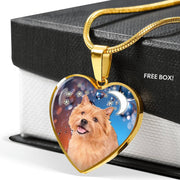 Norwich Terrier Print Heart Pendant Luxury Necklace-Free Shipping - Deruj.com