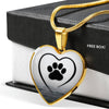 Paws Black Print Heart Pendant Luxury Necklace-Free Shipping - Deruj.com