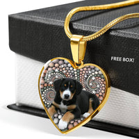 Entlebucher Mountain Dog Print Heart Pendant Luxury Necklace-Free Shipping - Deruj.com