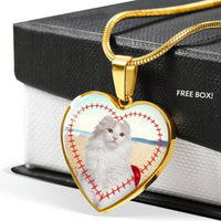 American Curl Print Heart Pendant Luxury Necklace-Free Shipping - Deruj.com