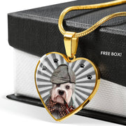 Dandie Dinmont Terrier Print Heart Pendant Luxury Necklace-Free Shipping - Deruj.com