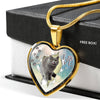 Lovely Korat Cat Print Heart Charm Necklaces-Free Shipping - Deruj.com