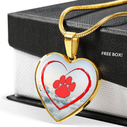 Paws Print Heart Pendant Luxury Necklace-Free Shipping - Deruj.com