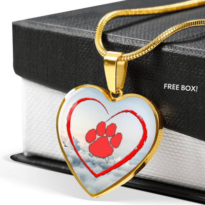 Paws Print Heart Pendant Luxury Necklace-Free Shipping - Deruj.com