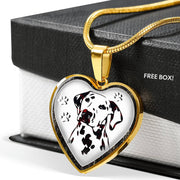 Lovely Dalmatian Dog Print Heart Charm Necklaces-Free Shipping - Deruj.com