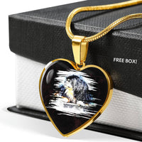 Tibetan Mastiff Dog Art Print Heart Charm Necklaces-Free Shipping - Deruj.com