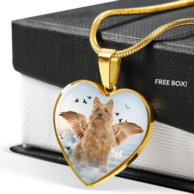 Australian Terrier Print Heart Pendant Luxury Necklace-Free Shipping - Deruj.com