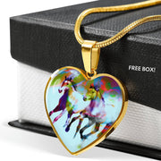 American Quarter Horse Print Heart Pendant Luxury Necklace-Free Shipping - Deruj.com