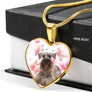 Cesky Terrier Print Heart Pendant Luxury Necklace-Free Shipping - Deruj.com