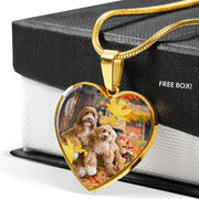 Cute Labradoodle Print Heart Pendant Luxury Necklace-Free Shipping - Deruj.com