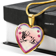 Golden Retriever Dog Print Heart Charm Necklaces-Free Shipping - Deruj.com