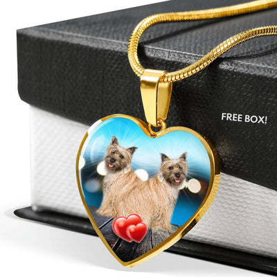 Cairn Terrier Print Heart Pendant Luxury Necklace-Free Shipping - Deruj.com