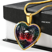 Gun And Skull Print Heart Charm Necklaces-Free Shipping - Deruj.com