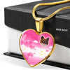 Papillon Dog Print Heart Pendant Luxury Necklace-Free Shipping - Deruj.com