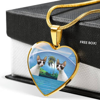 Cornish Rex Cat Print Heart Pendant Luxury Necklace-Free Shipping - Deruj.com