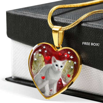 Oriental Shorthair Print Heart Pendant Luxury Necklace-Free Shipping - Deruj.com