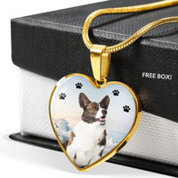 Cardigan Welsh Corgi Print Heart Pendant Luxury Necklace-Free Shipping - Deruj.com