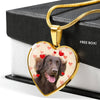 Flat Coated Retriever Print Heart Pendant Luxury Necklace-Free Shipping - Deruj.com