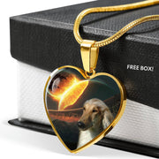 Amazing Afghan Hound Dog Print Heart Pendant Luxury Necklace-Free Shipping - Deruj.com