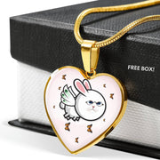 Flying Cat Print Heart Pendant Luxury Necklace-Free Shipping - Deruj.com
