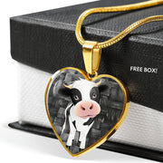 Cow Print Heart Pendant Luxury Necklace-Free Shipping - Deruj.com