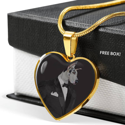 Amazing Great Dane Dog Print Heart Pendant Luxury Necklace-Free Shipping - Deruj.com