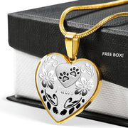 Paws Print Heart Pendant Luxury Necklace-Free Shipping - Deruj.com
